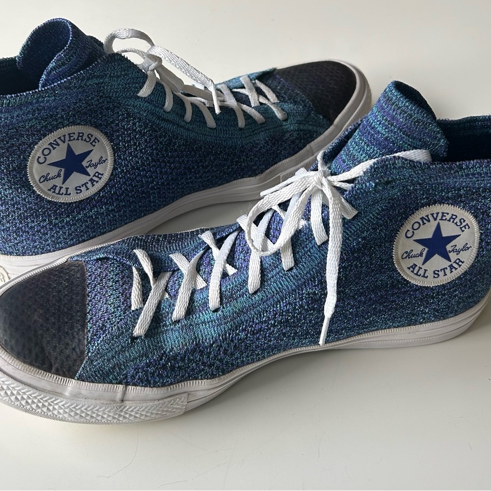Converse All Star Teal Multi-Color Jacquard Knit High-Tops (Men 9/ Women 11)